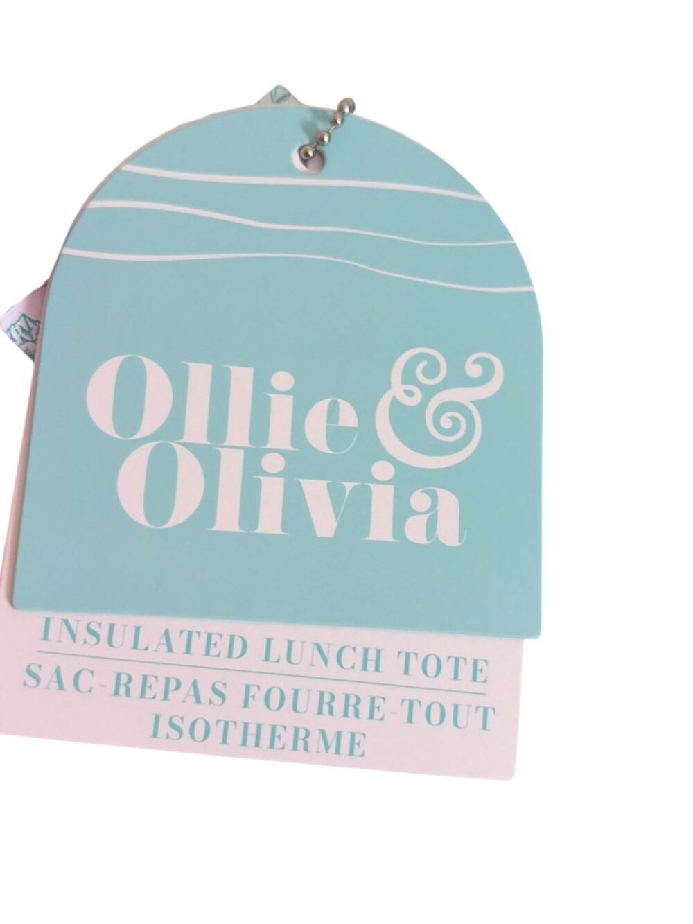 NEW Ollie & Olivia Insulated Lunch Box Tote Blue Striped Lemon Pattern NWT - Picture 7 of 7